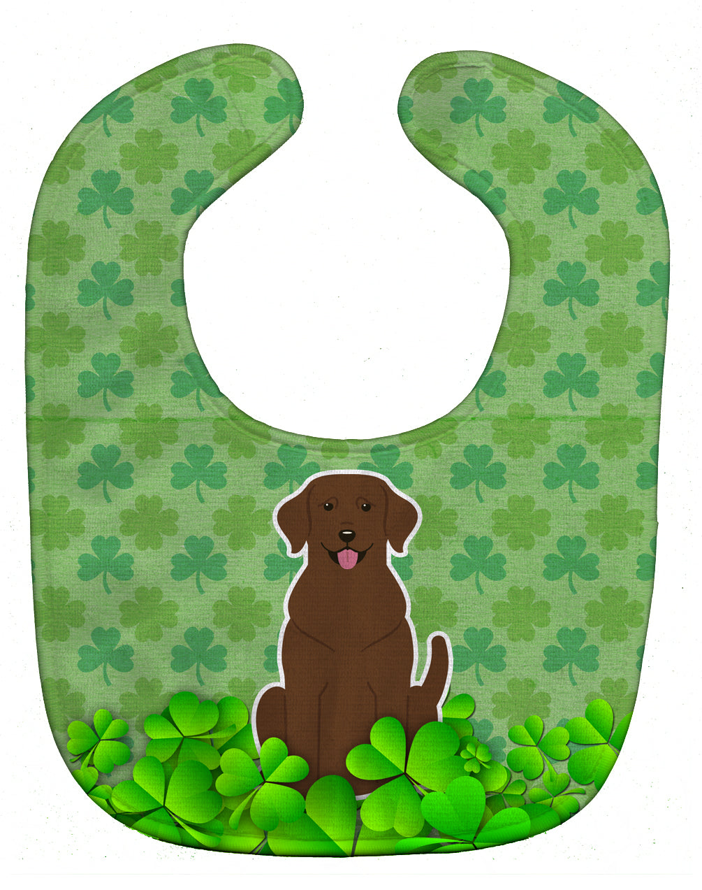 Chocolate Labrador Shamrocks Baby Bib Easy-Clean Baby Bib Baby Feeding Accessory Baby Mealtime Essential, 10 x 13, Multicolor