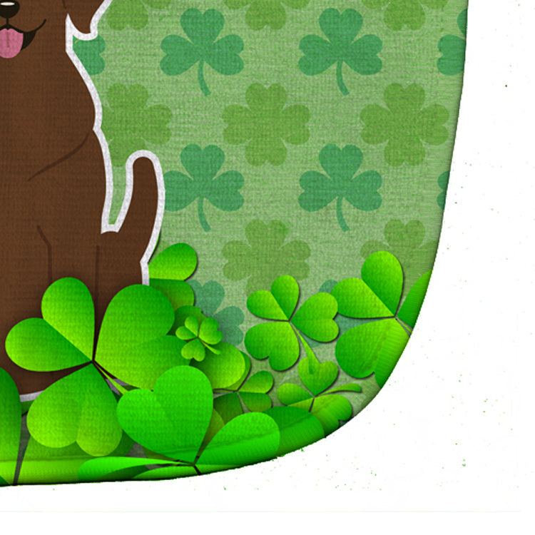 Chocolate Labrador Shamrocks Baby Bib Easy-Clean Baby Bib Baby Feeding Accessory Baby Mealtime Essential, 10 x 13, Multicolor