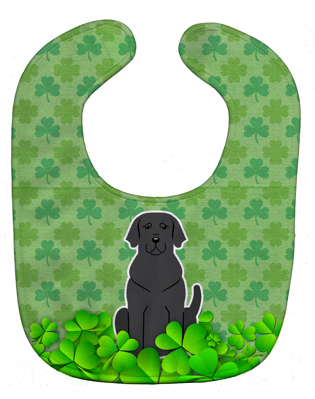 Black Labrador Shamrocks Baby Bib Easy-Clean Baby Bib Baby Feeding Accessory Baby Mealtime Essential, 10 x 13, Multicolor