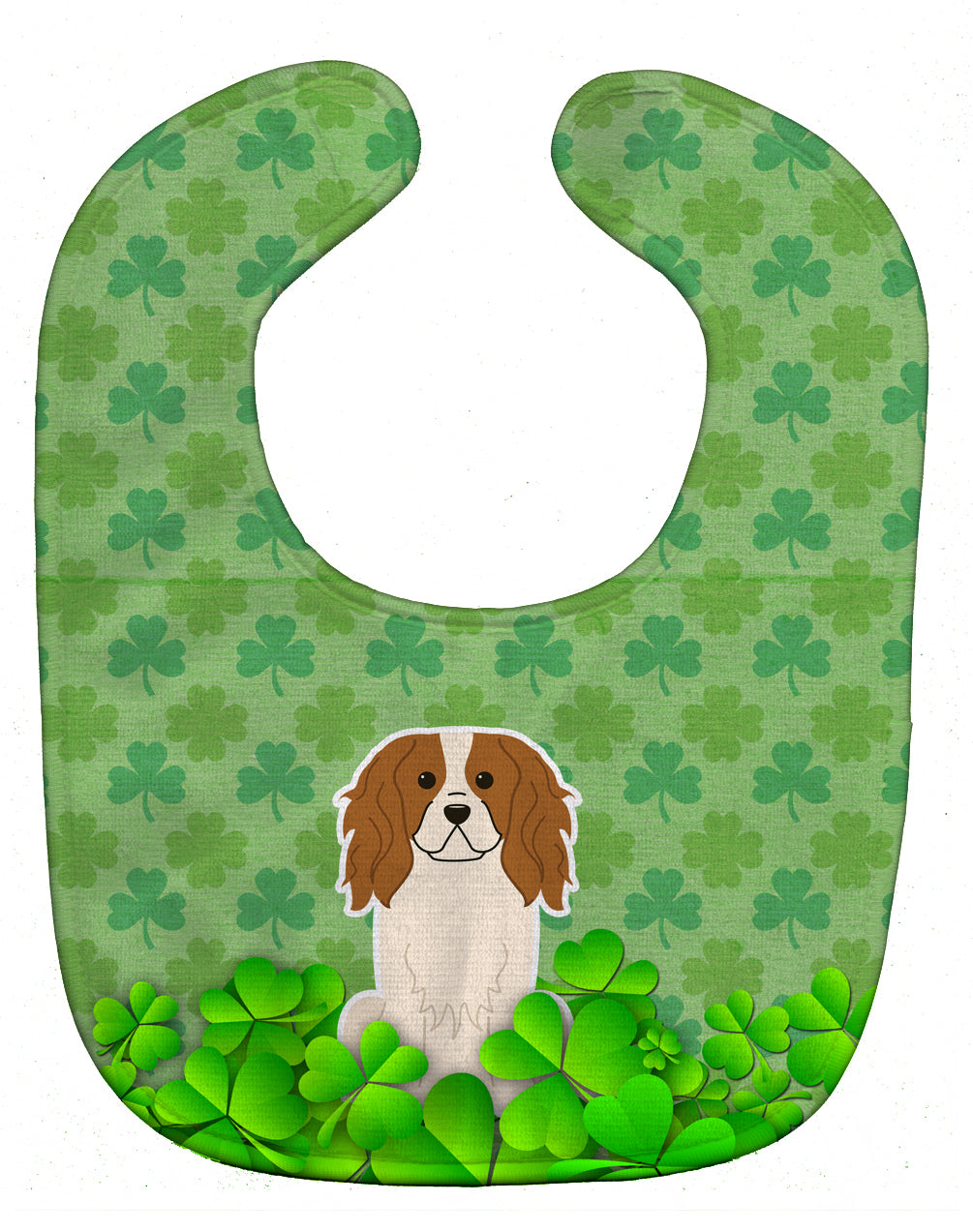 Cavalier Spaniel Shamrocks Baby Bib Easy-Clean Baby Bib Baby Feeding Accessory Baby Mealtime Essential, 10 x 13, Multicolor