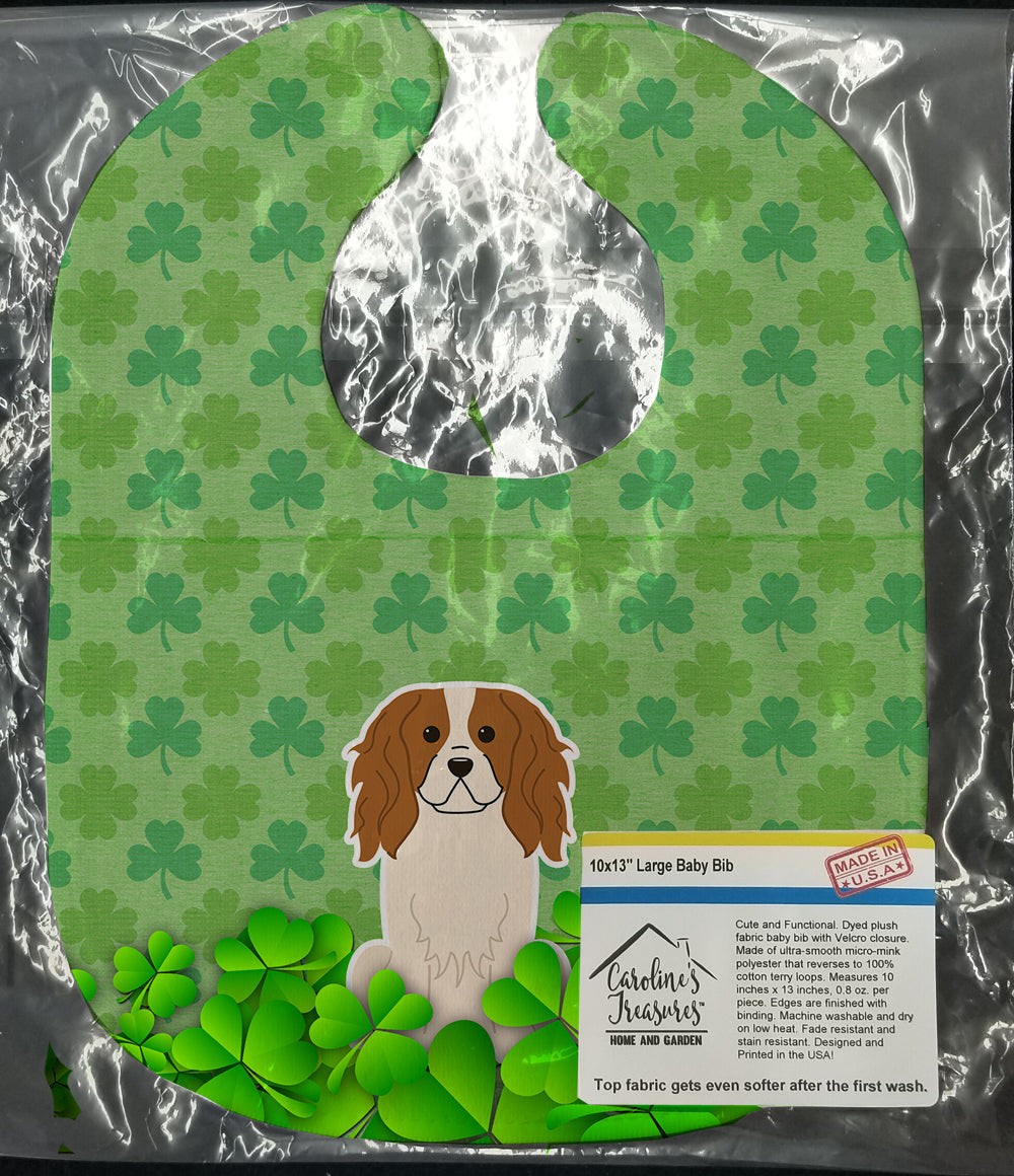 Cavalier Spaniel Shamrocks Baby Bib Easy-Clean Baby Bib Baby Feeding Accessory Baby Mealtime Essential, 10 x 13, Multicolor