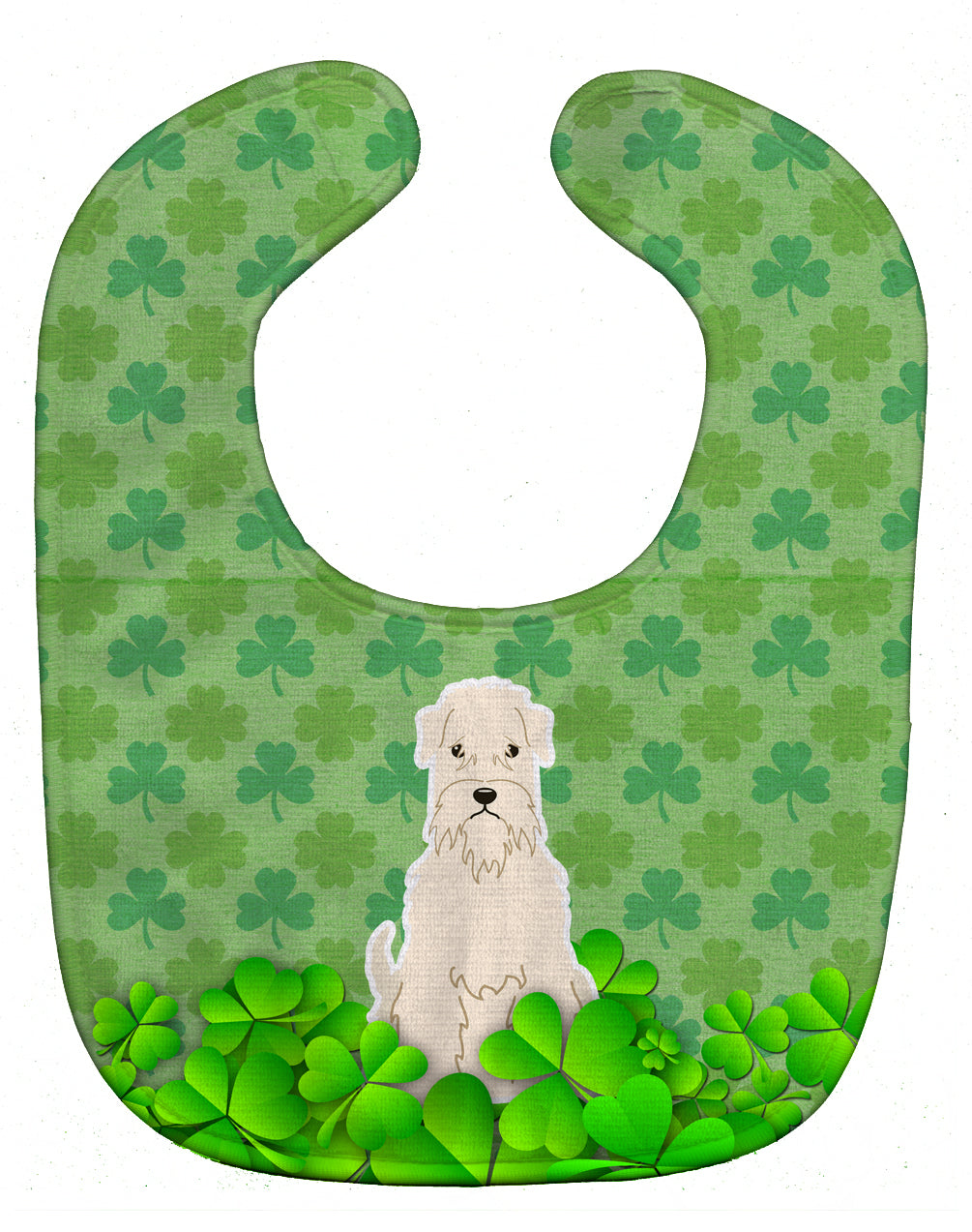 Soft Coated Wheaten Terrier Shamrocks Baby Bib Easy-Clean Baby Bib Baby Feeding Accessory Baby Mealtime Essential, 10 x 13, Multicolor