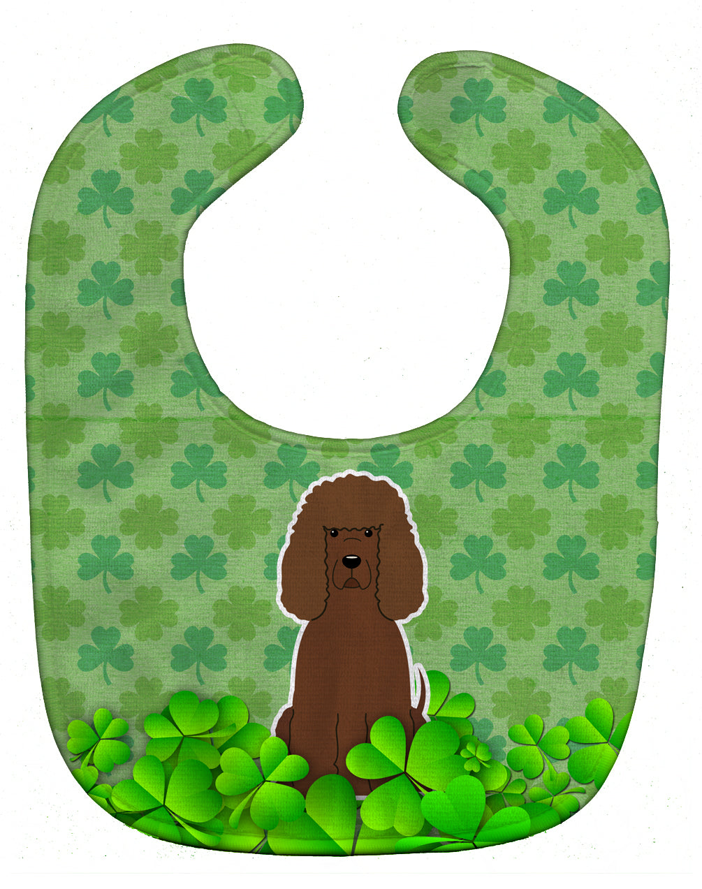 Irish Water Spaniel Shamrocks Baby Bib Easy-Clean Baby Bib Baby Feeding Accessory Baby Mealtime Essential, 10 x 13, Multicolor