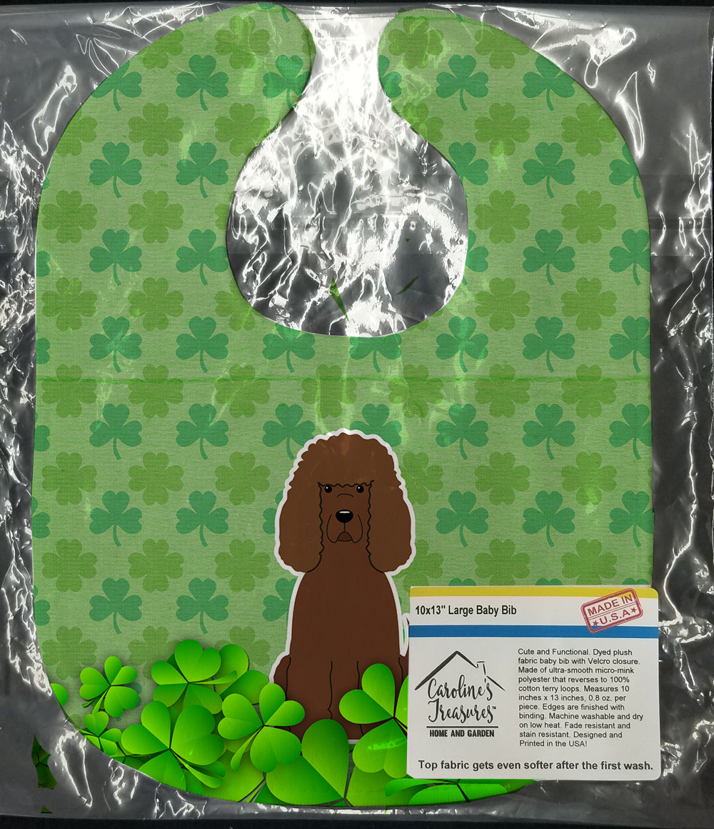 Irish Water Spaniel Shamrocks Baby Bib Easy-Clean Baby Bib Baby Feeding Accessory Baby Mealtime Essential, 10 x 13, Multicolor