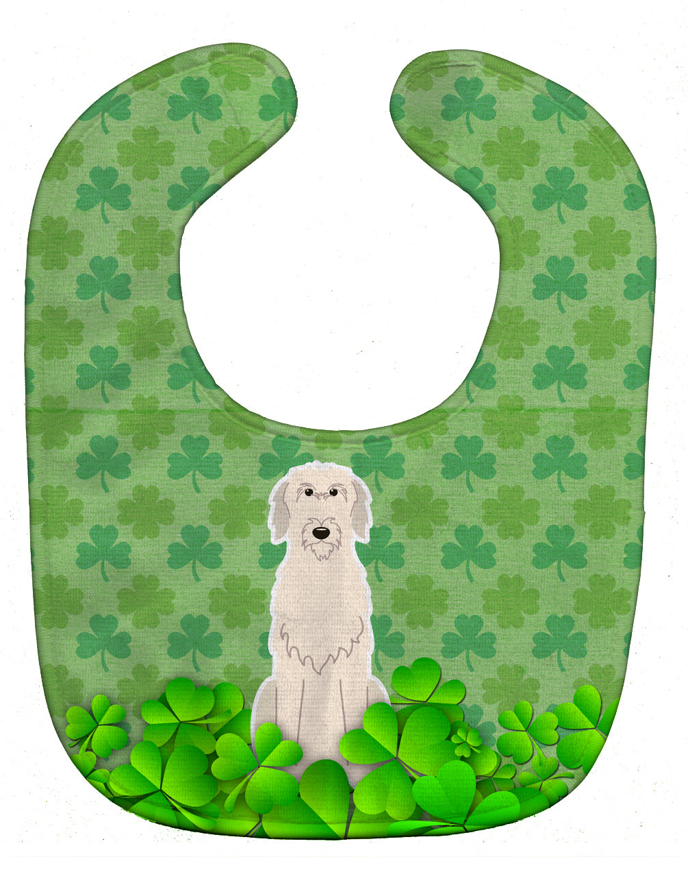 Irish Wolfhound Shamrocks Baby Bib Easy-Clean Baby Bib Baby Feeding Accessory Baby Mealtime Essential, 10 x 13, Multicolor