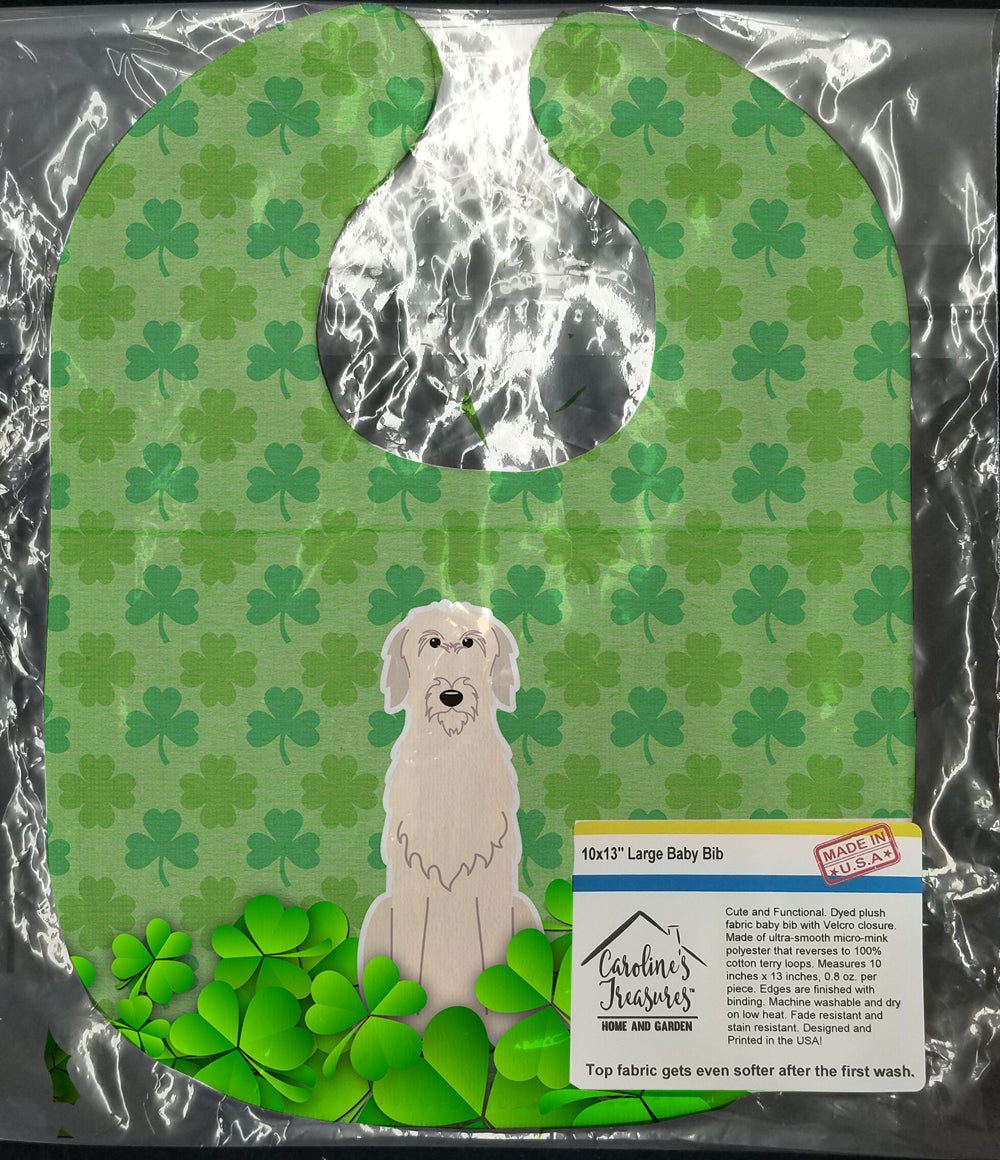 Irish Wolfhound Shamrocks Baby Bib Easy-Clean Baby Bib Baby Feeding Accessory Baby Mealtime Essential, 10 x 13, Multicolor