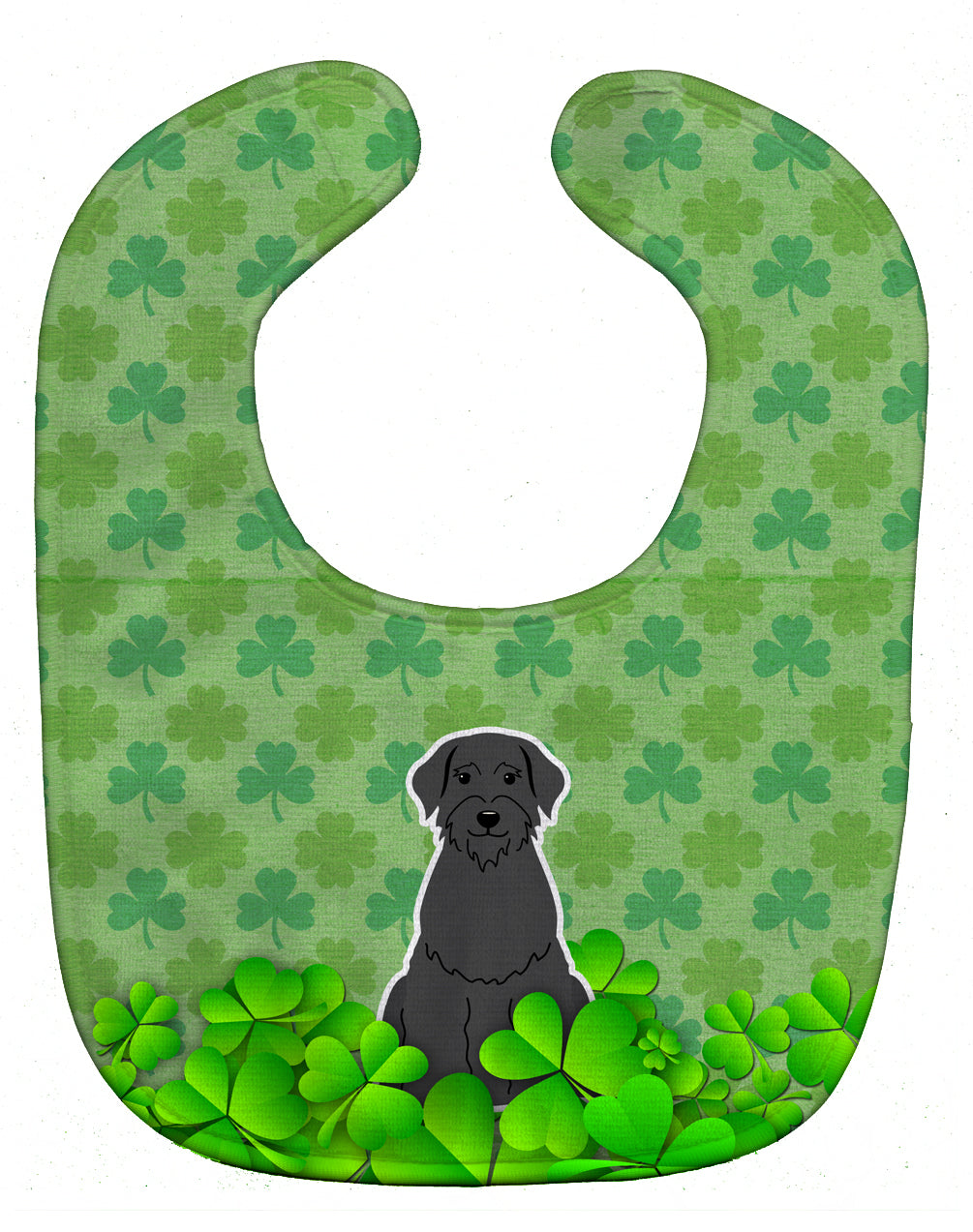 Giant Schnauzer Shamrocks Baby Bib Easy-Clean Baby Bib Baby Feeding Accessory Baby Mealtime Essential, 10 x 13, Multicolor