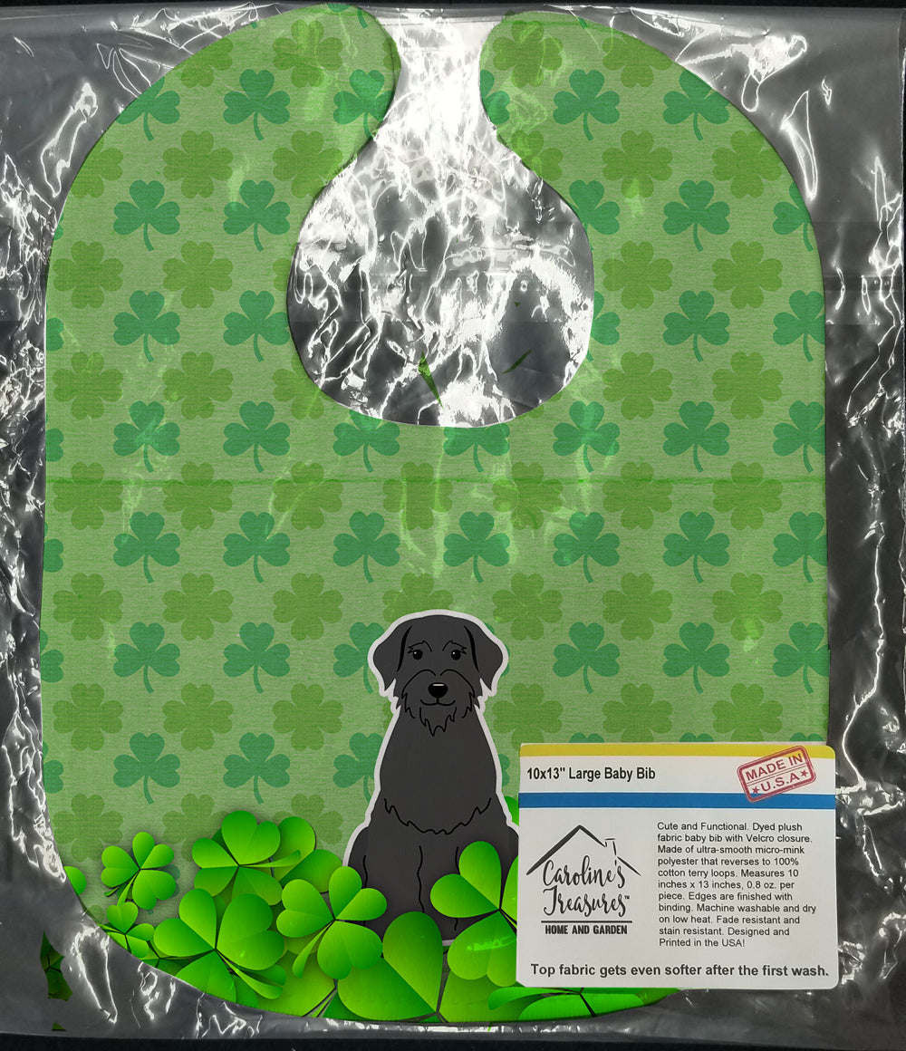 Giant Schnauzer Shamrocks Baby Bib Easy-Clean Baby Bib Baby Feeding Accessory Baby Mealtime Essential, 10 x 13, Multicolor