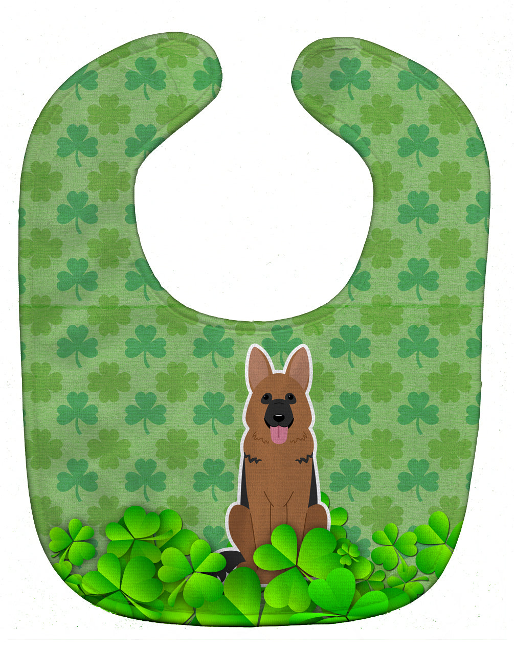 German Shepherd Shamrocks Baby Bib Easy-Clean Baby Bib Baby Feeding Accessory Baby Mealtime Essential, 10 x 13, Multicolor