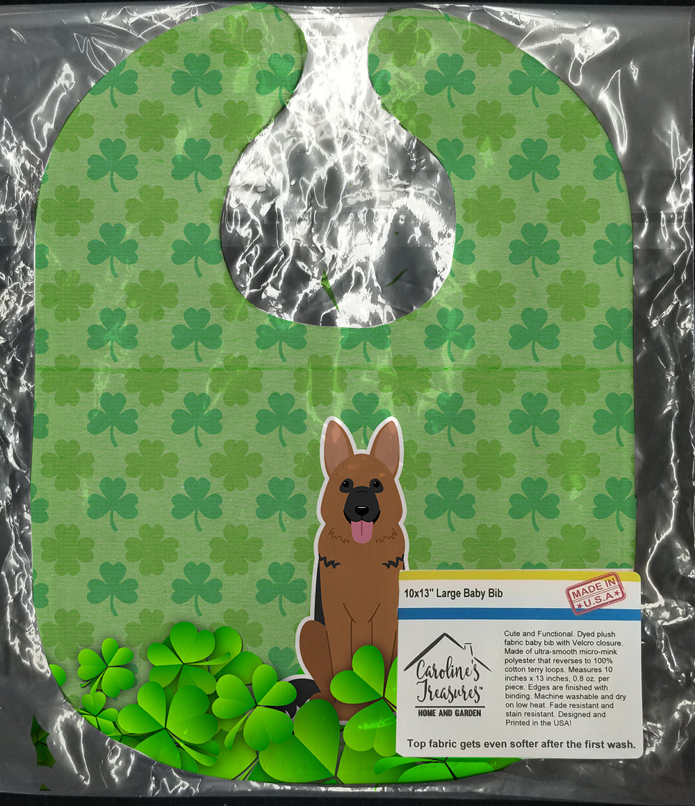 German Shepherd Shamrocks Baby Bib Easy-Clean Baby Bib Baby Feeding Accessory Baby Mealtime Essential, 10 x 13, Multicolor