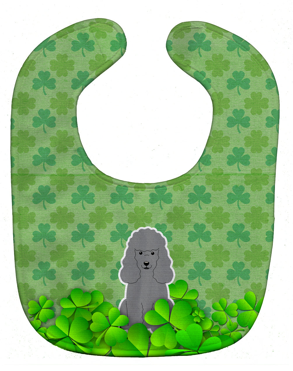 Poodle Silver Shamrocks Baby Bib Easy-Clean Baby Bib Baby Feeding Accessory Baby Mealtime Essential, 10 x 13, Multicolor