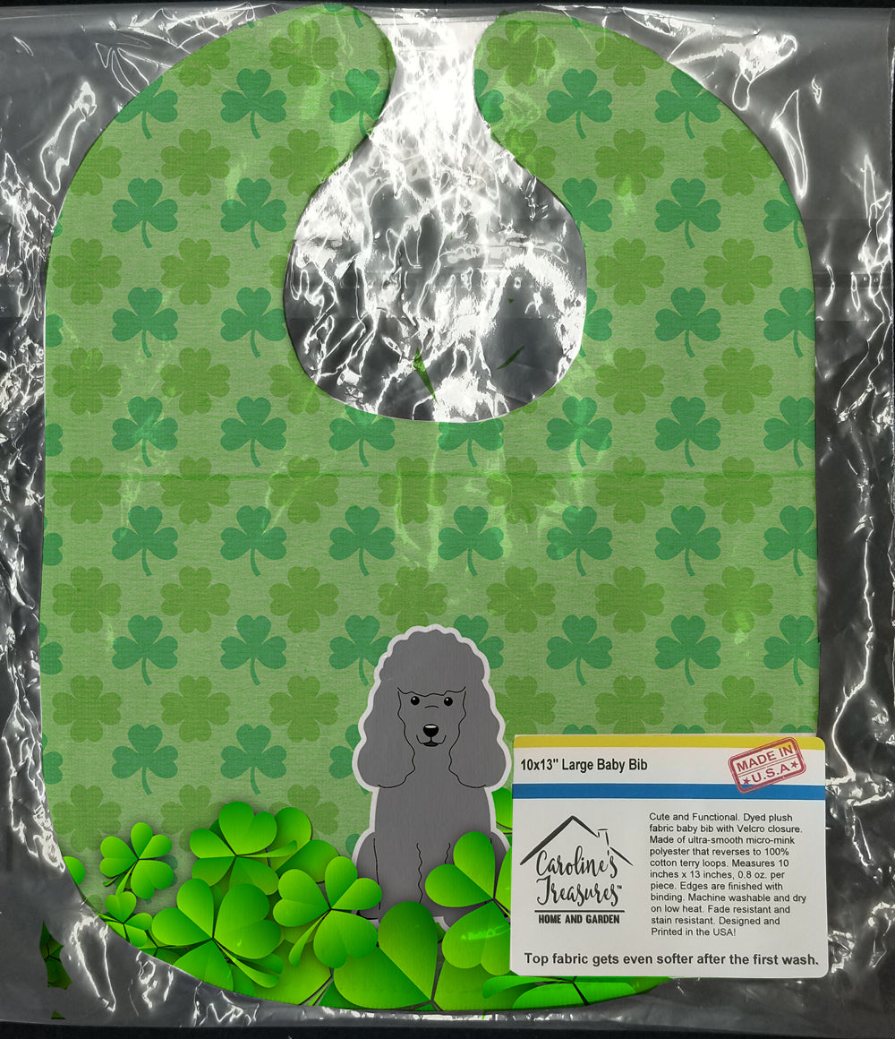 Poodle Silver Shamrocks Baby Bib Easy-Clean Baby Bib Baby Feeding Accessory Baby Mealtime Essential, 10 x 13, Multicolor