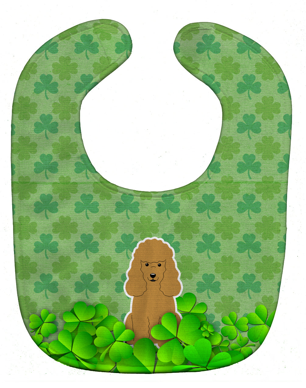 Poodle Tan Shamrocks Baby Bib Easy-Clean Baby Bib Baby Feeding Accessory Baby Mealtime Essential, 10 x 13, Multicolor