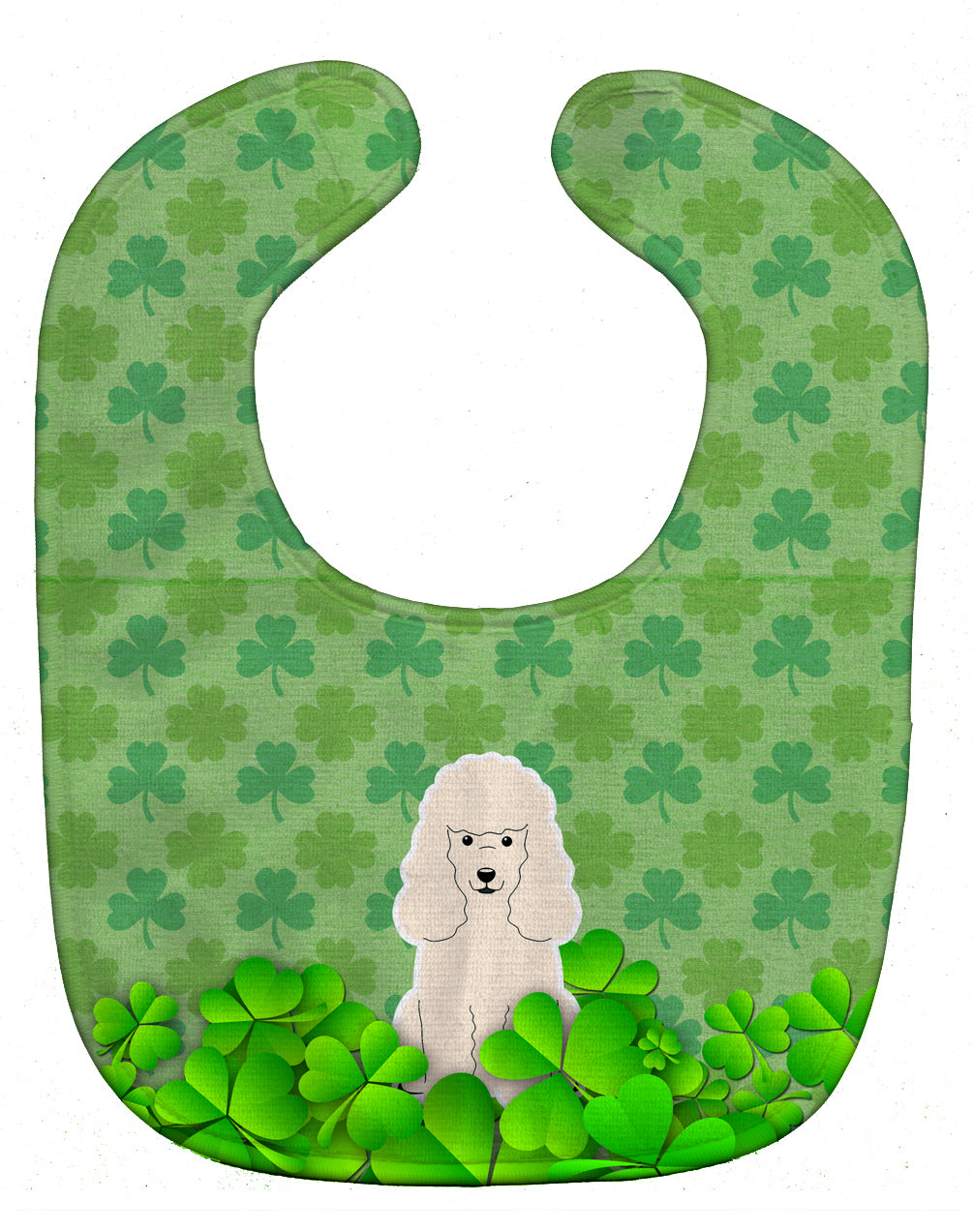 Poodle White Shamrocks Baby Bib Easy-Clean Baby Bib Baby Feeding Accessory Baby Mealtime Essential, 10 x 13, Multicolor