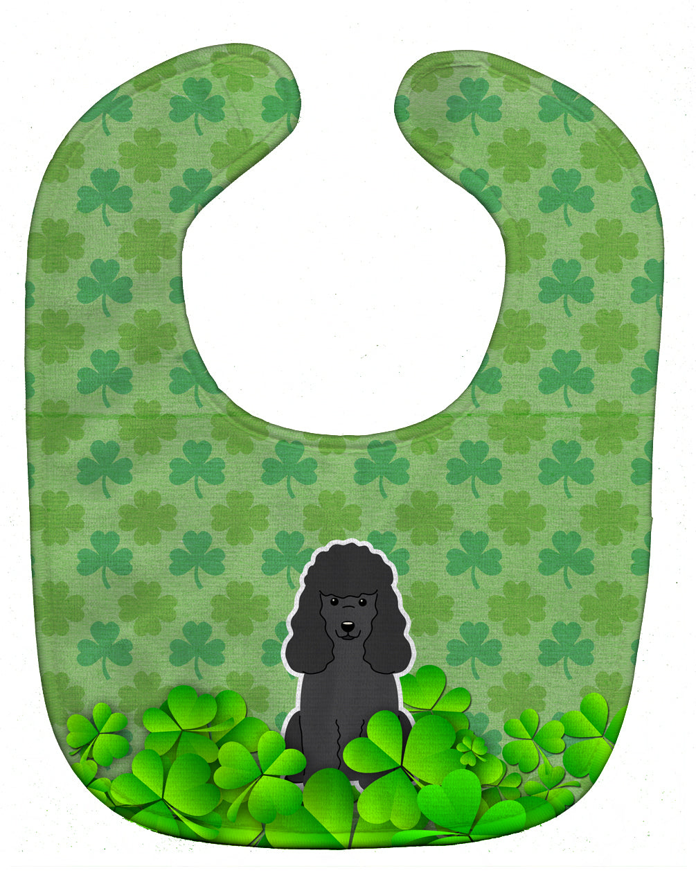 Poodle Black Shamrocks Baby Bib Easy-Clean Baby Bib Baby Feeding Accessory Baby Mealtime Essential, 10 x 13, Multicolor