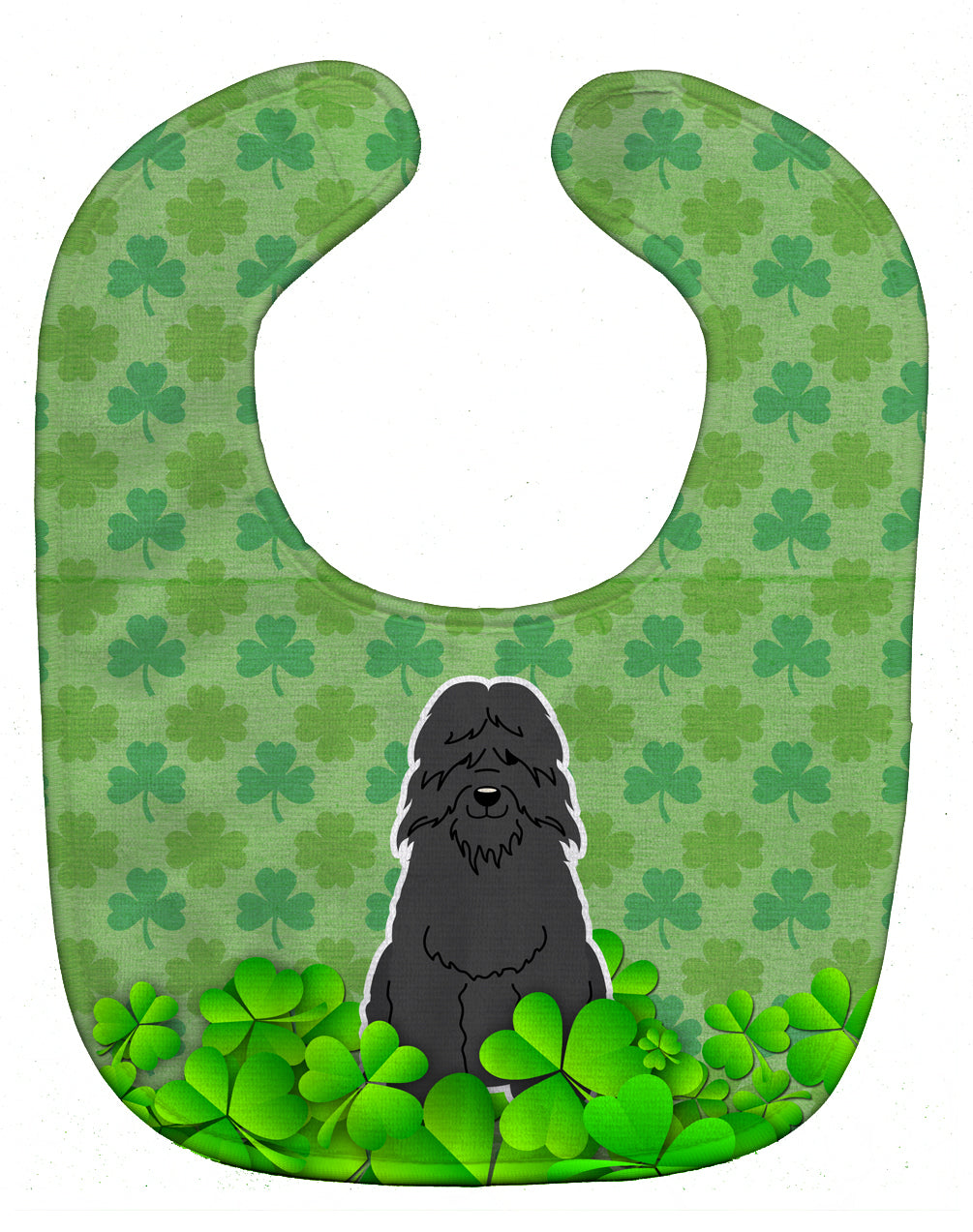 Bouvier des Flandres Shamrocks Baby Bib Easy-Clean Baby Bib Baby Feeding Accessory Baby Mealtime Essential, 10 x 13, Multicolor
