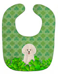 Bichon Frise Shamrocks Baby Bib Easy-Clean Baby Bib Baby Feeding Accessory Baby Mealtime Essential, 10 x 13, Multicolor