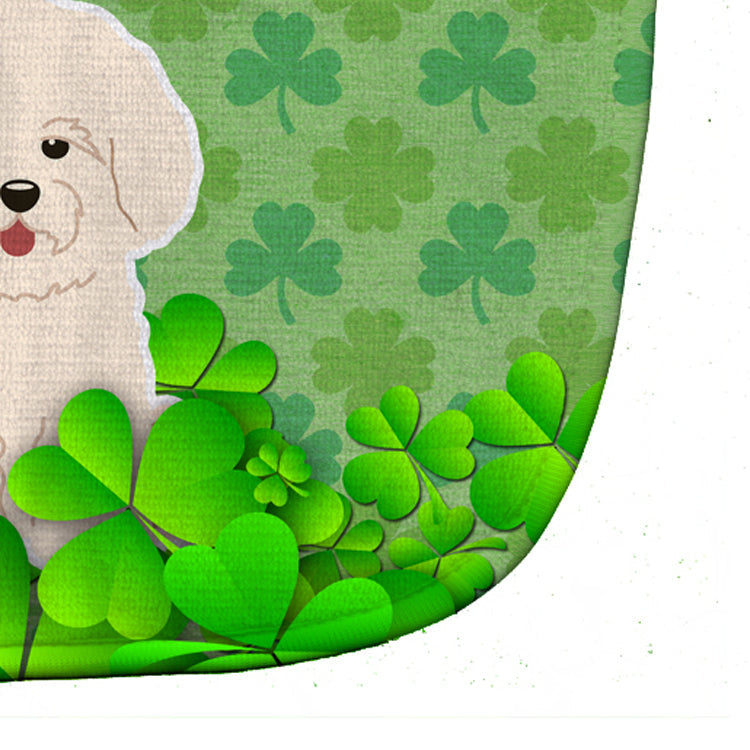 Bichon Frise Shamrocks Baby Bib Easy-Clean Baby Bib Baby Feeding Accessory Baby Mealtime Essential, 10 x 13, Multicolor