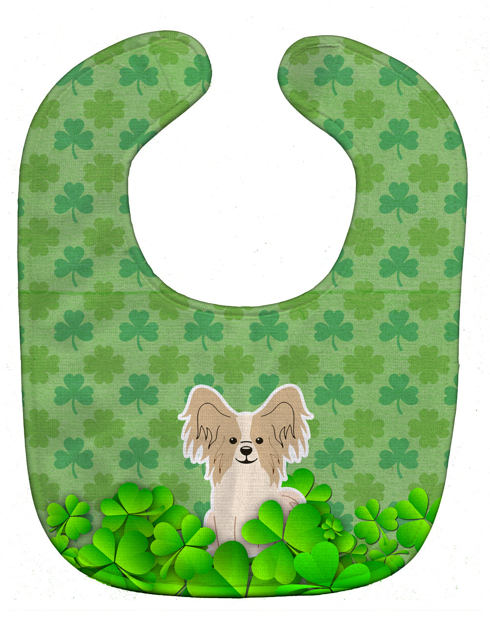 Papillon Sable White Shamrocks Baby Bib Easy-Clean Baby Bib Baby Feeding Accessory Baby Mealtime Essential, 10 x 13, Multicolor