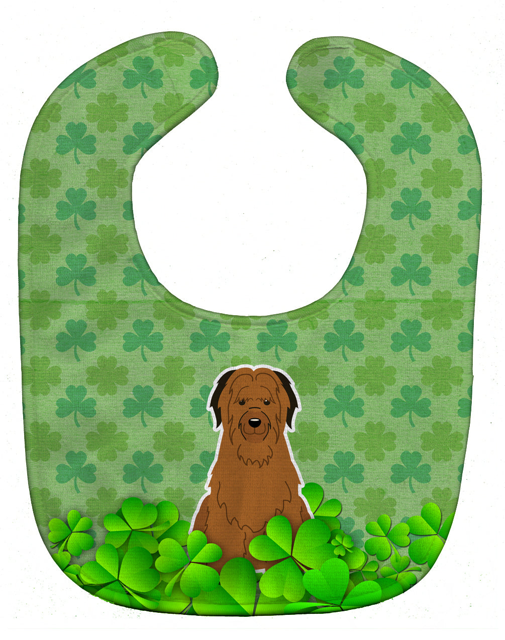 Briard Brown Shamrocks Baby Bib Easy-Clean Baby Bib Baby Feeding Accessory Baby Mealtime Essential, 10 x 13, Multicolor