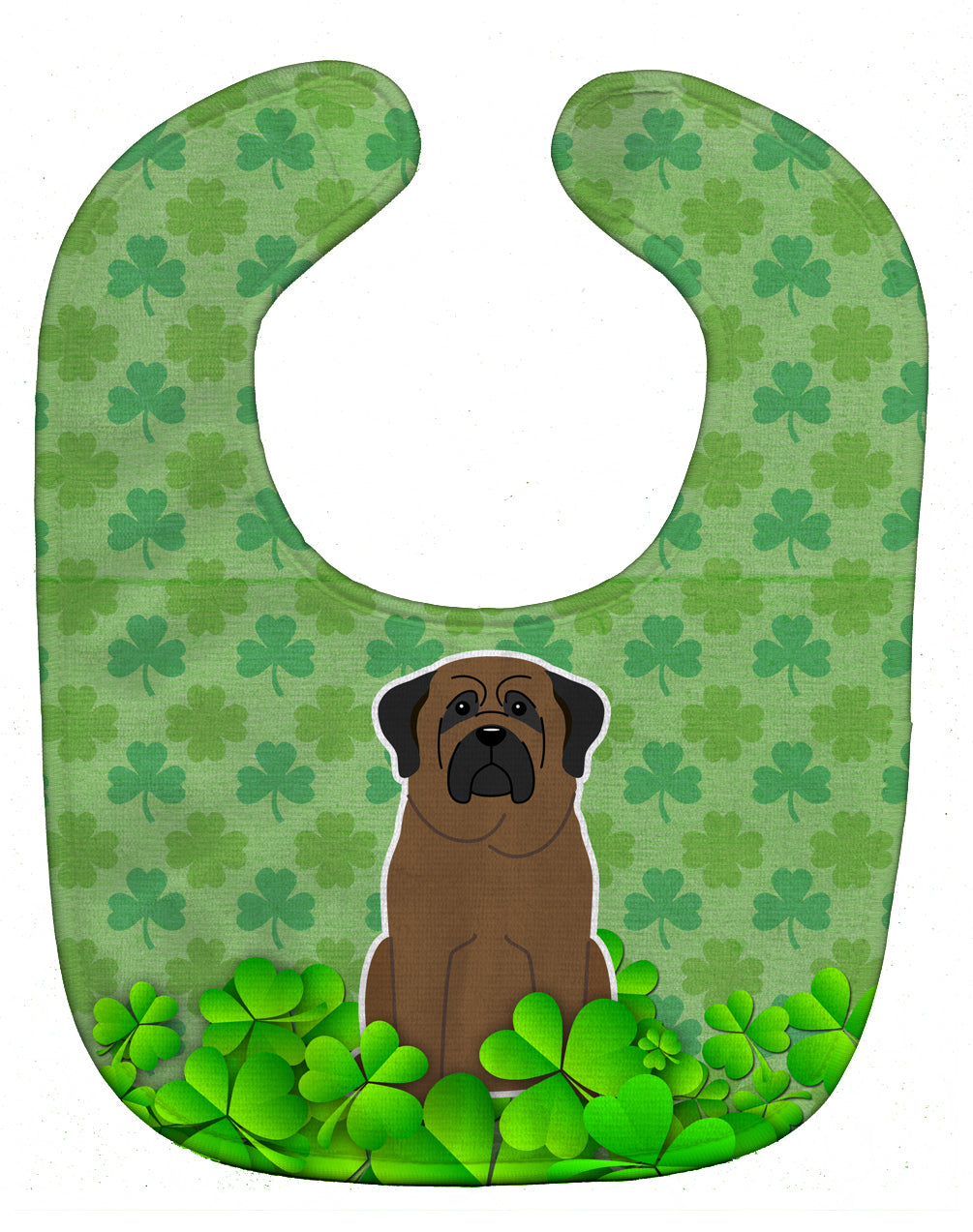 Bullmastiff Shamrocks Baby Bib Easy-Clean Baby Bib Baby Feeding Accessory Baby Mealtime Essential, 10 x 13, Multicolor