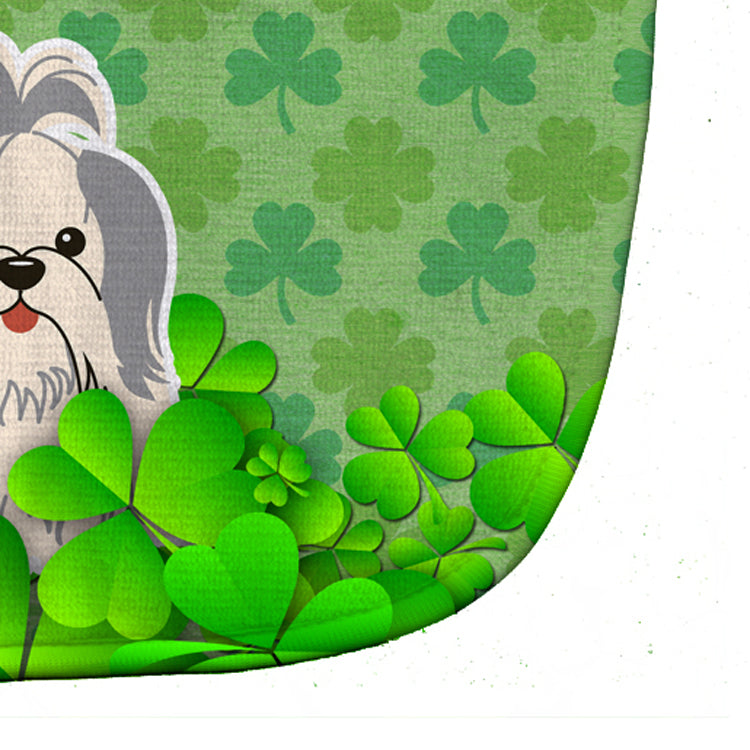 Shih Tzu Silver White Shamrocks Baby Bib Easy-Clean Baby Bib Baby Feeding Accessory Baby Mealtime Essential, 10 x 13, Multicolor