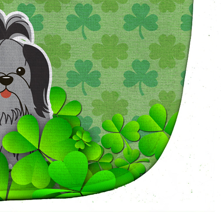 Shih Tzu Black Silver Shamrocks Baby Bib Easy-Clean Baby Bib Baby Feeding Accessory Baby Mealtime Essential, 10 x 13, Multicolor
