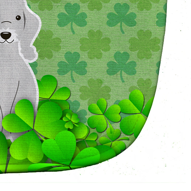Bedlington Terrier Blue Shamrocks Baby Bib Easy-Clean Baby Bib Baby Feeding Accessory Baby Mealtime Essential, 10 x 13, Multicolor