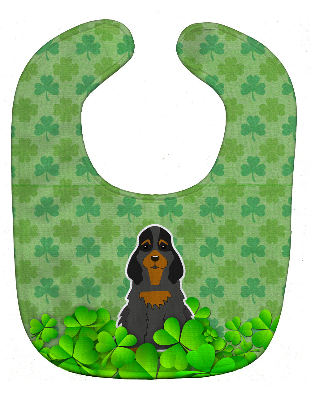 Cocker Spaniel Black Tan Shamrocks Baby Bib Easy-Clean Baby Bib Baby Feeding Accessory Baby Mealtime Essential, 10 x 13, Multicolor