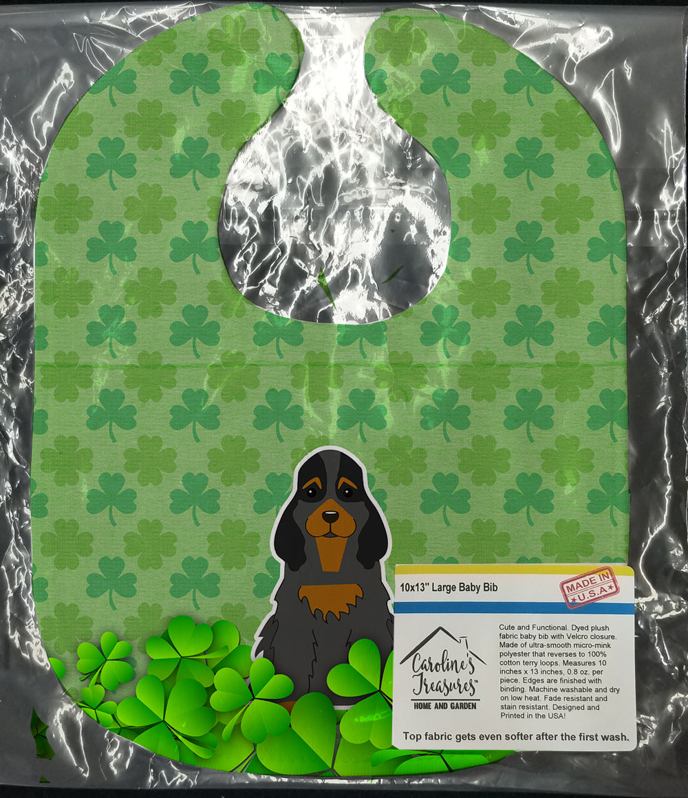 Cocker Spaniel Black Tan Shamrocks Baby Bib Easy-Clean Baby Bib Baby Feeding Accessory Baby Mealtime Essential, 10 x 13, Multicolor