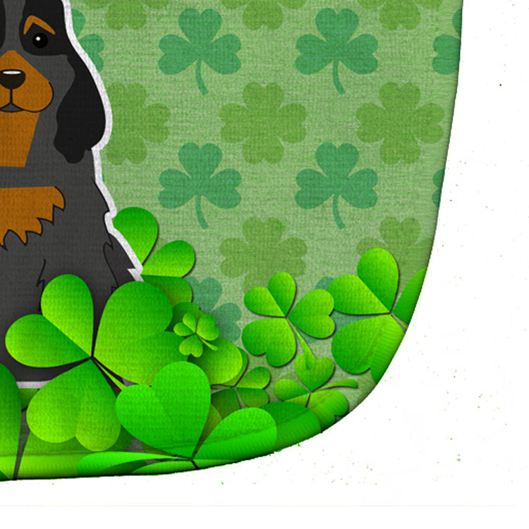 Cocker Spaniel Black Tan Shamrocks Baby Bib Easy-Clean Baby Bib Baby Feeding Accessory Baby Mealtime Essential, 10 x 13, Multicolor