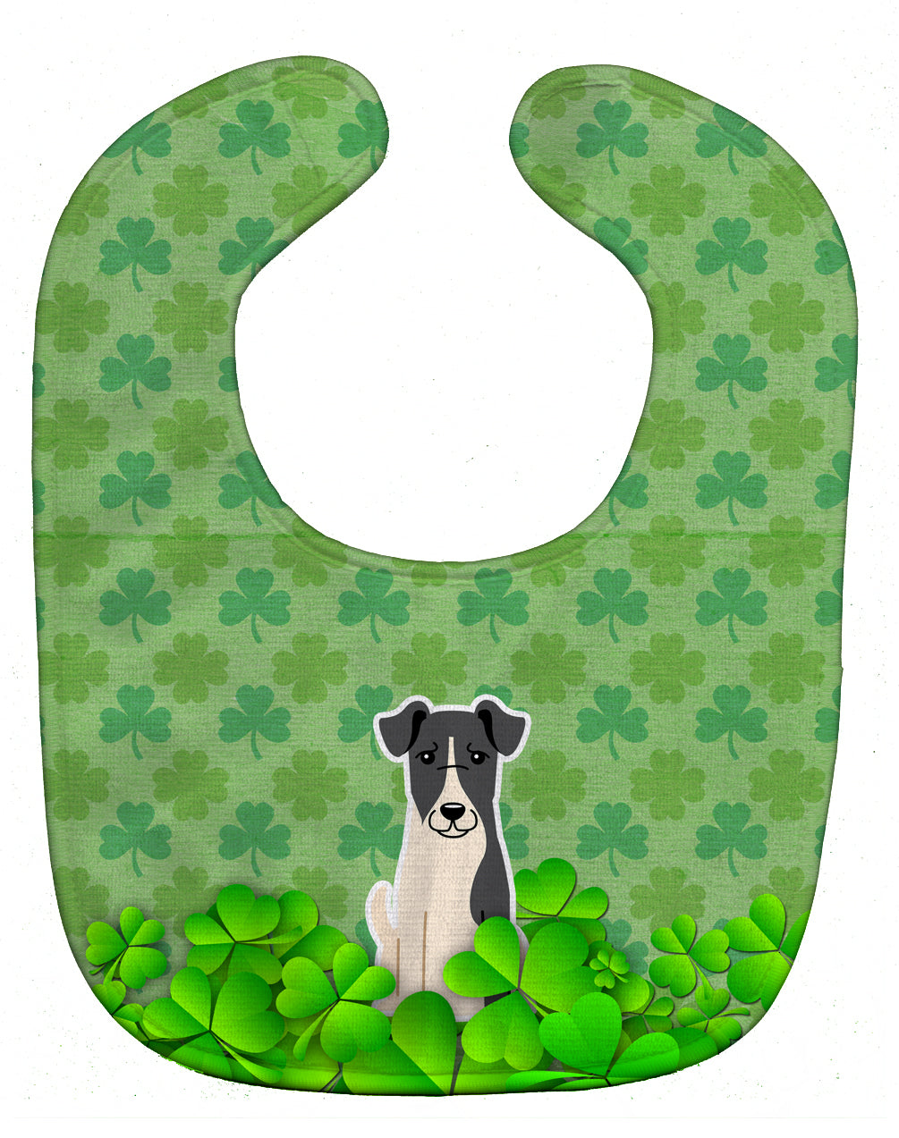 Smooth Fox Terrier Shamrocks Baby Bib Easy-Clean Baby Bib Baby Feeding Accessory Baby Mealtime Essential, 10 x 13, Multicolor