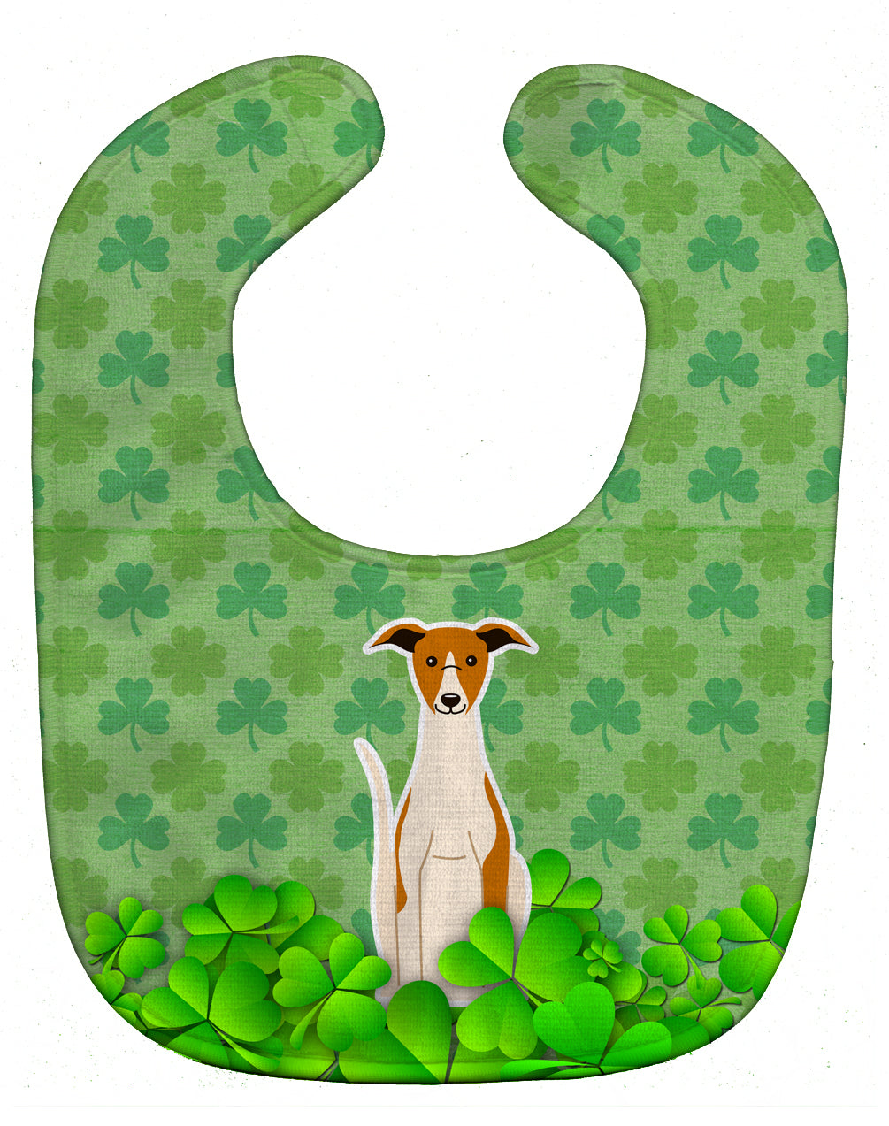 Whippet Shamrocks Baby Bib Easy-Clean Baby Bib Baby Feeding Accessory Baby Mealtime Essential, 10 x 13, Multicolor