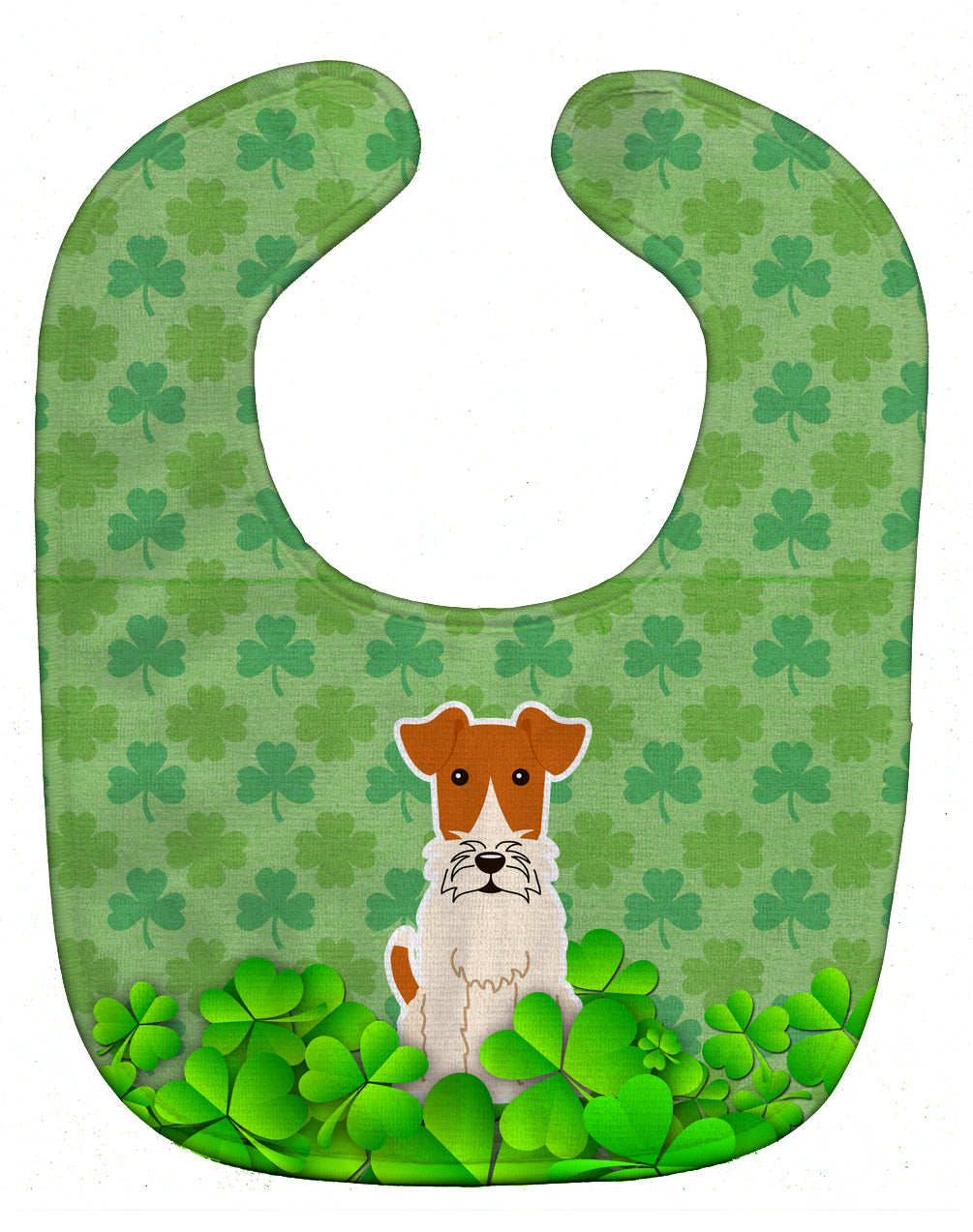 Wire Fox Terrier Shamrocks Baby Bib Easy-Clean Baby Bib Baby Feeding Accessory Baby Mealtime Essential, 10 x 13, Multicolor