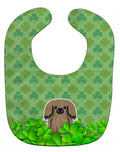 Pekingese Tan Shamrocks Baby Bib Easy-Clean Baby Bib Baby Feeding Accessory Baby Mealtime Essential, 10 x 13, Multicolor