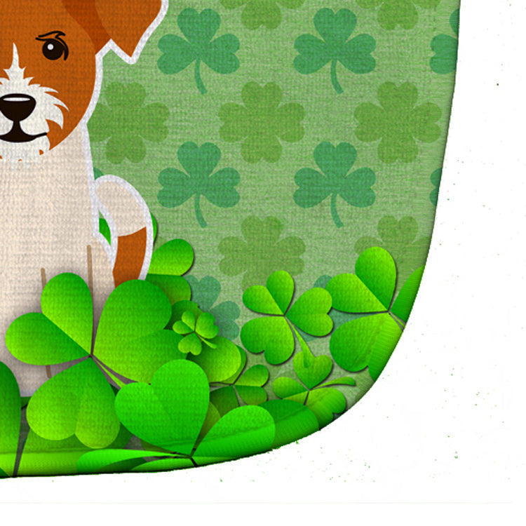Jack Russell Terrier Shamrocks Baby Bib Easy-Clean Baby Bib Baby Feeding Accessory Baby Mealtime Essential, 10 x 13, Multicolor