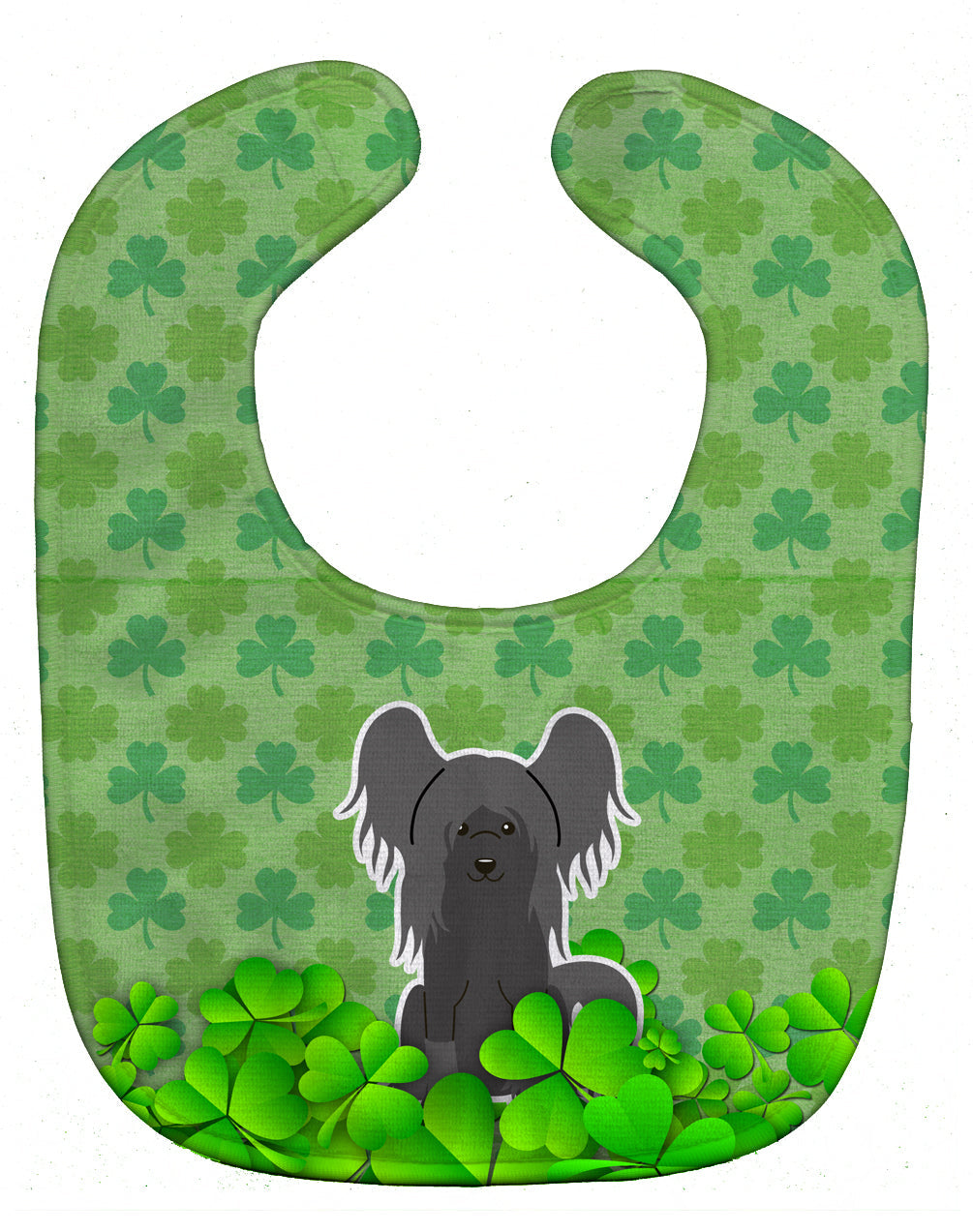 Chinese Crested Black Shamrocks Baby Bib Easy-Clean Baby Bib Baby Feeding Accessory Baby Mealtime Essential, 10 x 13, Multicolor