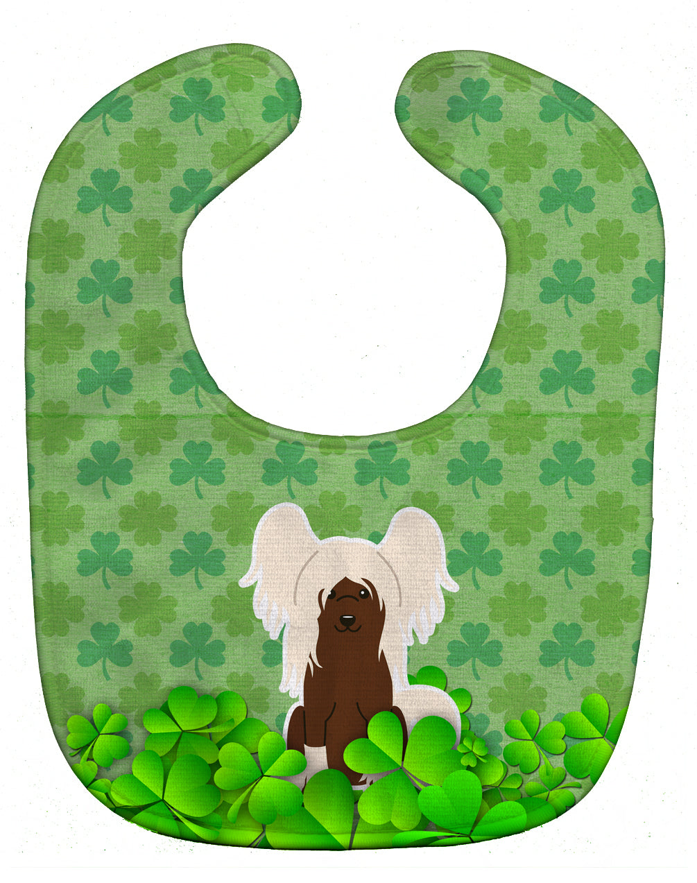 Chinese Crested Cream Shamrocks Baby Bib Easy-Clean Baby Bib Baby Feeding Accessory Baby Mealtime Essential, 10 x 13, Multicolor