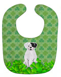 White Boxer Cooper Shamrocks Baby Bib Easy-Clean Baby Bib Baby Feeding Accessory Baby Mealtime Essential, 10 x 13, Multicolor