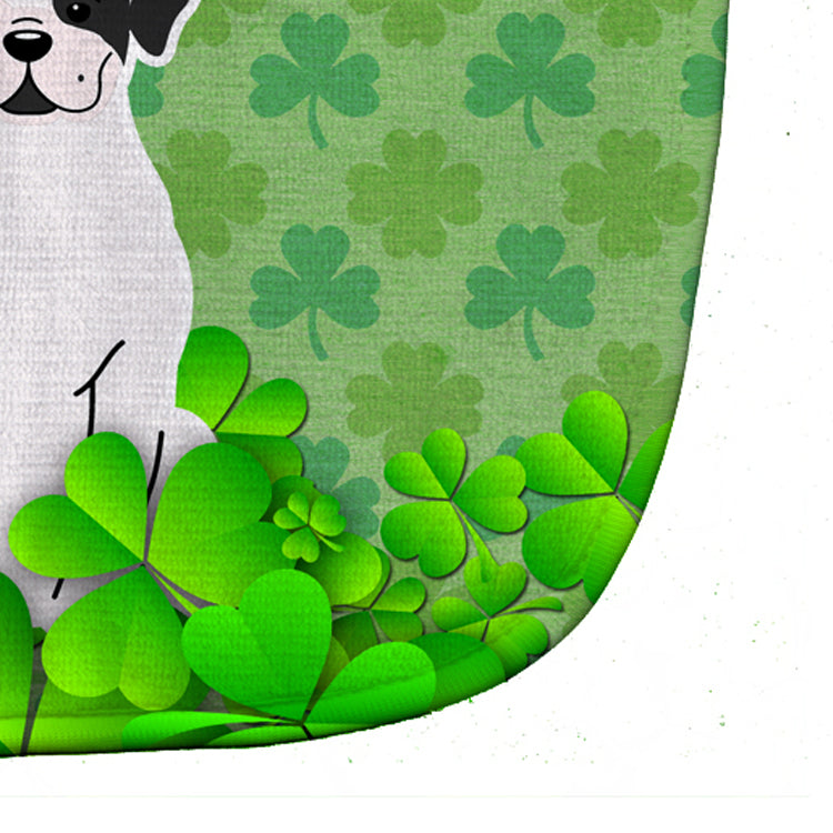 White Boxer Cooper Shamrocks Baby Bib Easy-Clean Baby Bib Baby Feeding Accessory Baby Mealtime Essential, 10 x 13, Multicolor