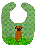 Fawn Boxer Shamrocks Baby Bib Easy-Clean Baby Bib Baby Feeding Accessory Baby Mealtime Essential, 10 x 13, Multicolor