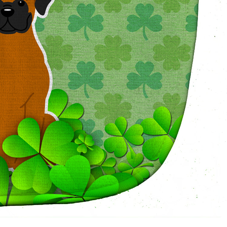 Fawn Boxer Shamrocks Baby Bib Easy-Clean Baby Bib Baby Feeding Accessory Baby Mealtime Essential, 10 x 13, Multicolor