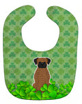 Brindle Boxer Shamrocks Baby Bib Easy-Clean Baby Bib Baby Feeding Accessory Baby Mealtime Essential, 10 x 13, Multicolor