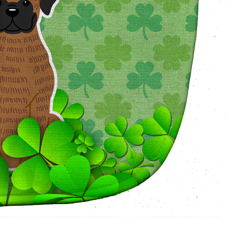 Brindle Boxer Shamrocks Baby Bib Easy-Clean Baby Bib Baby Feeding Accessory Baby Mealtime Essential, 10 x 13, Multicolor