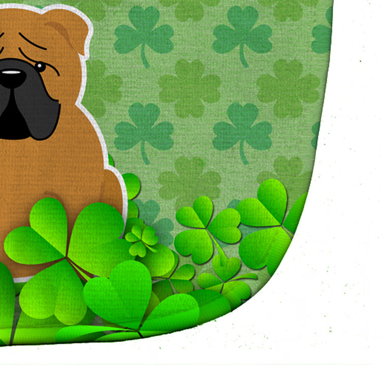 English Bulldog Red Shamrocks Baby Bib Easy-Clean Baby Bib Baby Feeding Accessory Baby Mealtime Essential, 10 x 13, Multicolor