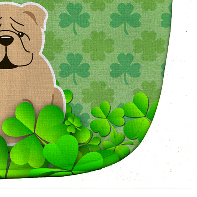 English Bulldog Fawn Shamrocks Baby Bib Easy-Clean Baby Bib Baby Feeding Accessory Baby Mealtime Essential, 10 x 13, Multicolor