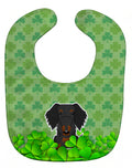 Wire Haired Dachshund Black Tan Shamrocks Baby Bib Easy-Clean Baby Bib Baby Feeding Accessory Baby Mealtime Essential, 10 x 13, Multicolor