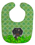 Wire Haired Dachshund Dapple Shamrocks Baby Bib Easy-Clean Baby Bib Baby Feeding Accessory Baby Mealtime Essential, 10 x 13, Multicolor