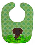 Wire Haired Dachshund Chocolate Shamrocks Baby Bib Easy-Clean Baby Bib Baby Feeding Accessory Baby Mealtime Essential, 10 x 13, Multicolor