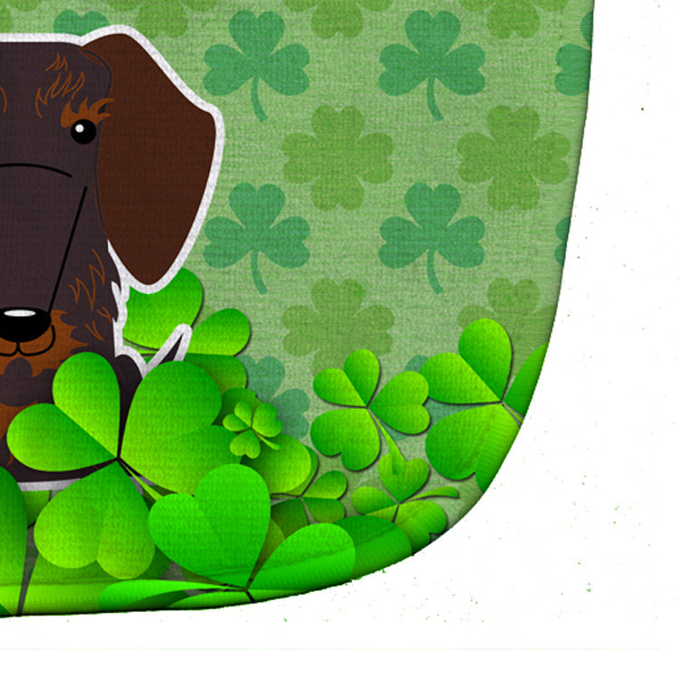 Wire Haired Dachshund Chocolate Shamrocks Baby Bib Easy-Clean Baby Bib Baby Feeding Accessory Baby Mealtime Essential, 10 x 13, Multicolor